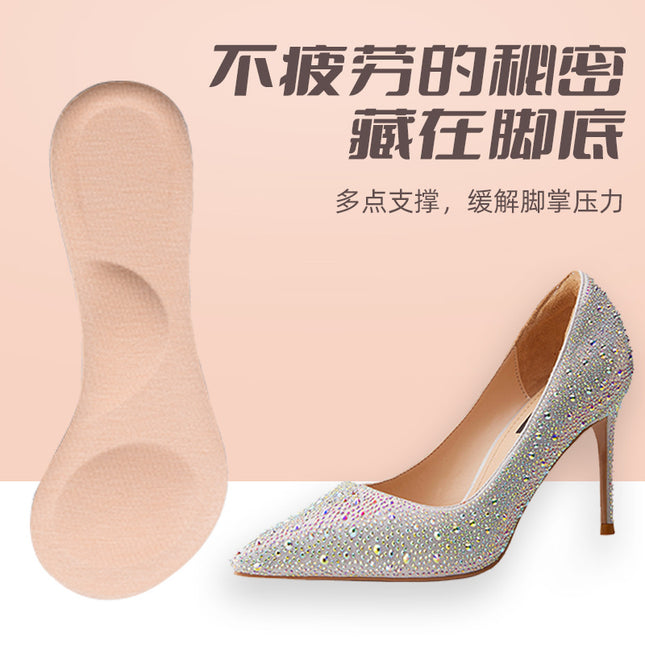 in stock supply high-heeled shoes sponge arch seven-point pad shock absorption and sweat absorption soft non-slip cloth half-size pad adjustment pad