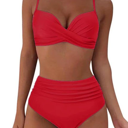 Split swimsuit sexy bikini swimsuit European and American foreign trade in stock wholesale beach vacation split swimsuit