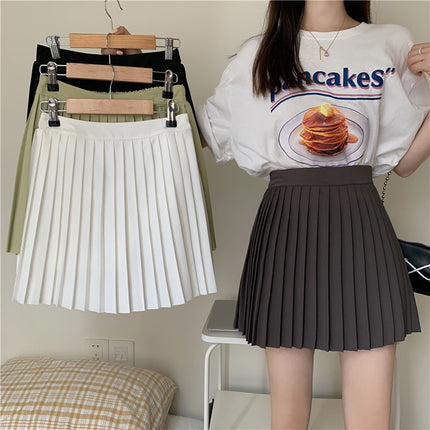 Student Sweet High Waist Pleated Skirt 2022 New Summer Slim Look All-match Elegant Skirt ins Trendy A- line Skirt