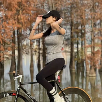 Luludarling Seamless Yoga Short-Sleeved Swiftly Slimming Look All-In-One Breathable Sports Fitness Base Layer