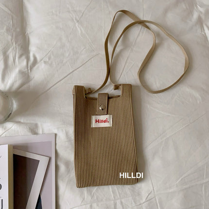 Dopamine mini phone bag for women spring and summer fashionable new ins simple shoulder messenger bag solid color small change bag