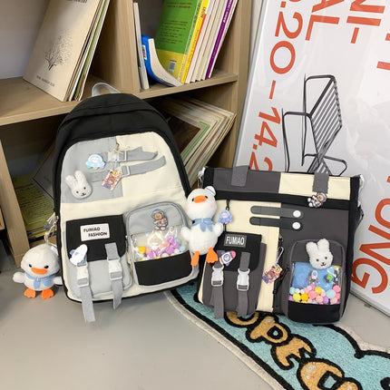 Wholesale New Casual Fashion Korean Style Fresh Color Contrast Backpack Middle School Student Schoolbag Japanese Niche Design Backpack