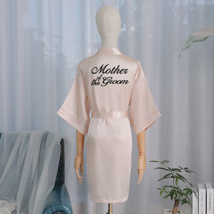 bride Gown morning Gown Lady nightgown wedding makeup bridesmaid group wedding kimono imitation silk cardigan bathrobe