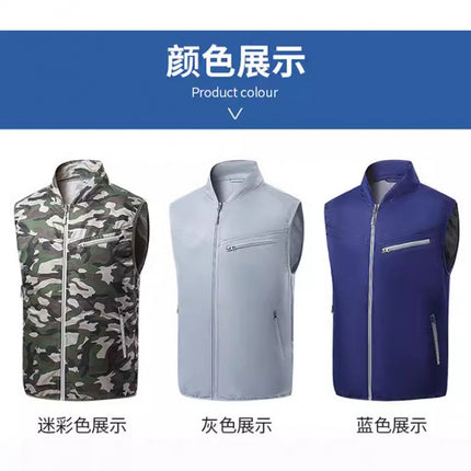 Summer Air Conditioning Clothing Vest Refrigeration Sleeveless Fan Work Clothes Top Outdoor Riding Fishing Take-out Clothing in stock