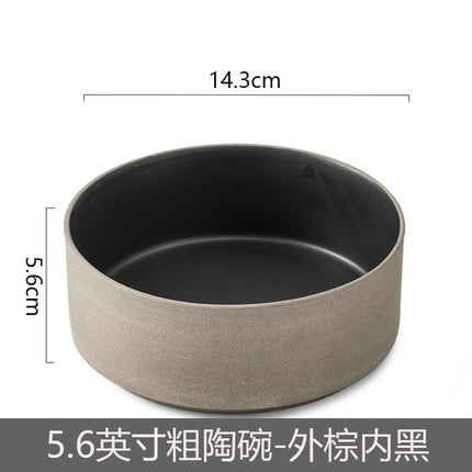 Ceramic Straight Plate Flat Bottom Deep Plate Soup Plate Japanese Seafood Plate Dish Plate Dessert Plate Nest Plate Simple Salad Bowl