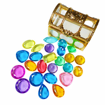 Children's Diamond Gem Toys Imitation Crystal Girls' Plastic Acrylic Seven-Color Plastic Gems Treasure