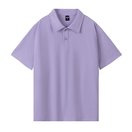 260 grams of heavy 32 double yarn cotton fashion lapel short sleeve POLO shirt men's and women's street trend can be customized