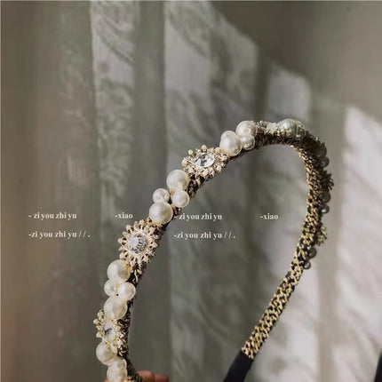 Internet Red Square Explosions Contrast Braid Head Band Wide Edge Non-Slip High-Level Hair Band 2023 New Style Hair Card for Women