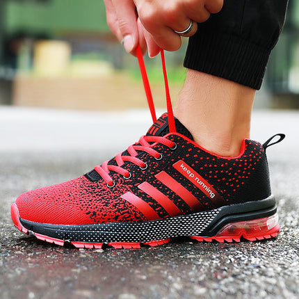 Cross-border Men's Shoes New Air Cushioned Flying Weaving Sneakers Men's Autumn Large Size Casual Shoes 2022 Spring and Autumn Trendy Men's Shoes