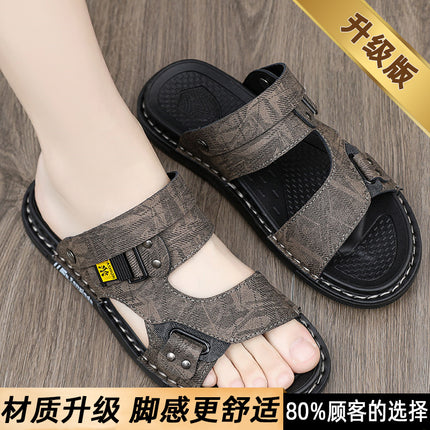 Sandals for Men, Summer Outdoor Wear, Wear-Resistant Beach Vietnamese Slippers, Dual-Purpose for Driving and Wading, Work Sandals