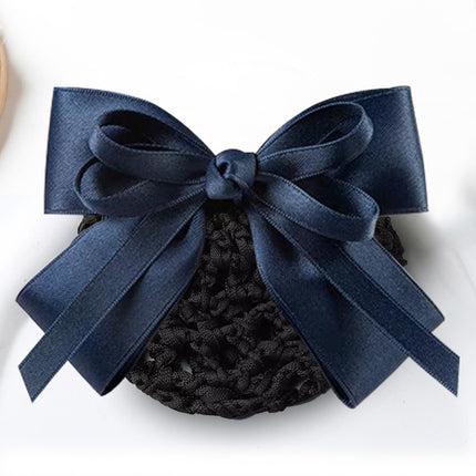 Stewardess Net Pocket Head Flower Professional Hair Net Nurse Female Bank Hotel Hairpin Bow New High-end Sense Hair Accessories