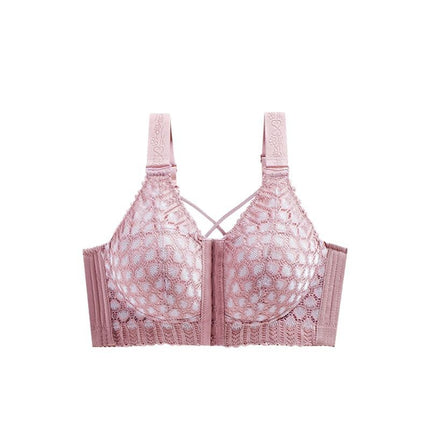 Front Buckle Underwear Women's chubby girl 150.00kg Full Cup Thin Large Chest Showy Small Bust Anti-Sagging Bra