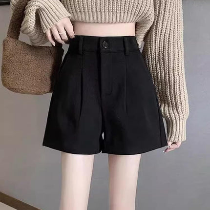 Autumn and Winter 2024 Korean Style Little Boots Pants New Casual Pants Women's Fashion High Waist Slimming Woolen Wide Leg Pants A- word