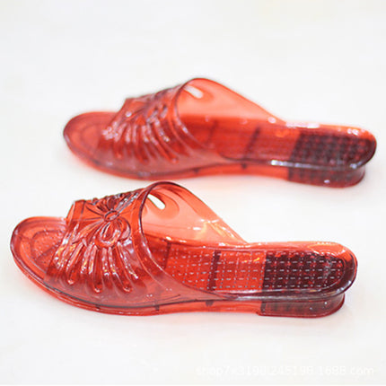Crystal Slippers Women's Summer Home Use Indoor Bathing Non-Slip Deodorant Flat Transparent Jelly Plastic Slippers