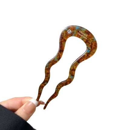 Cross-border Explosions 12.5cm High-grade Acetic Acid U-shaped Hairpin Female Hair Hairpin Back Head Ball Head Disc Hair Headwear Hairpin