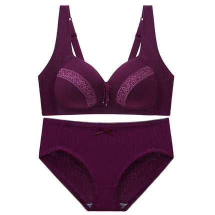 Cross-border new large size non-steel ring comfortable breathable gathered women's underwear non-magnetic thin cup smooth fat mm bra