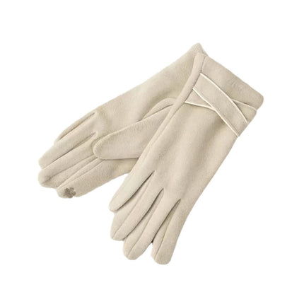 Women's Winter Gloves, German Velvet, Warm and Cold-Proof, Touch Screen for Cycling and Driving, Simple Outdoor Students, Cross-Border Touch Screen, Convenient