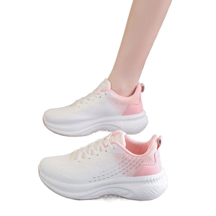 Summer Light Women's Shoes Soft Sole 2024 Flying Mesh Surface Breathable Feeling Running White sneaker Women's Tide