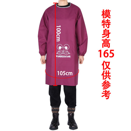 Long sleeve apron overalls oil-proof waterproof adult men's and women's overalls kitchen work work anti-dress apron wholesale