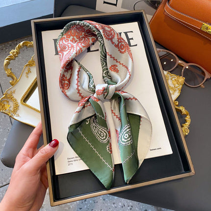 70cm Imitation Silk Square Scarf Fashion All-match Silk Scarf Professional Scarf Korean Style Neck Protection Scarf Decorative Small Square Scarf