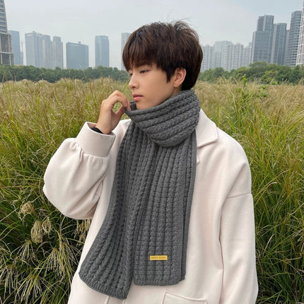 Scarf Women's Autumn and Winter Atmosphere New Korean Style Western Style Knitted Couple Warm Thickened Cold-proof Scarf Men's Wholesale