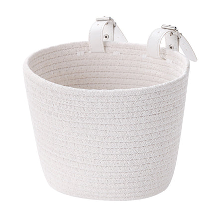 Hand-woven cotton rope children's bicycle front basket basket can put snacks toy basket foldable hanging basket