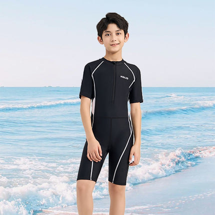 Children's Swimwear for Boys, One-Piece 2026 New Model, Professional Sun Protection Training Swimsuit for Older Kids, Custom-Made Boys' Swimwear for Hot Springs