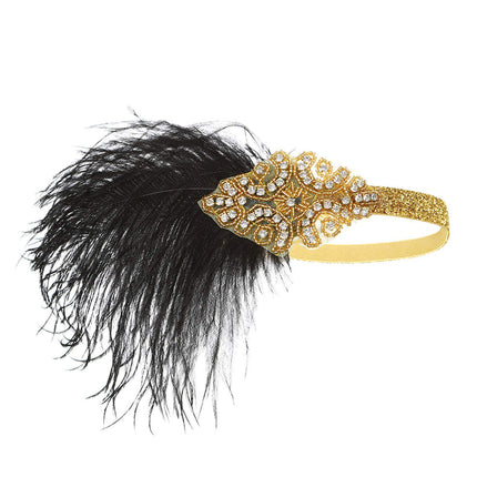 European and American Vintage Hair Band 1920 Great Gatsby Inspired Feather Headband Cocktail Party Hair Accessories