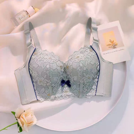 Lace Thick and Thin Cup Comfortable and Breathable Wire-free Bra Push-up Adjustable Breast-retracting Anti-sagging Women's Intimates 569