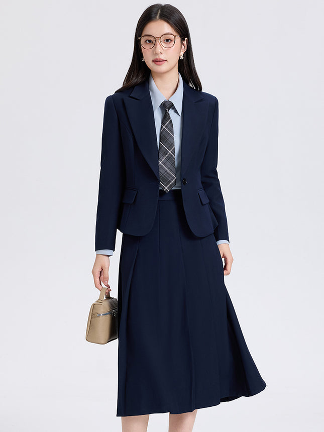 College Style Petite Outfit Set for Women Commuting Formal Wear University Student Exam Defense Interview Suit Dress Set