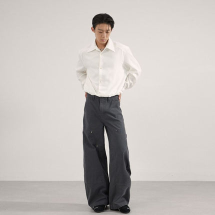 Jiamu American High Street Patchwork Multi-Pocket Baggy Unisex Versatile Scimitar Casual Pants Unisex Wide-Leg Loose