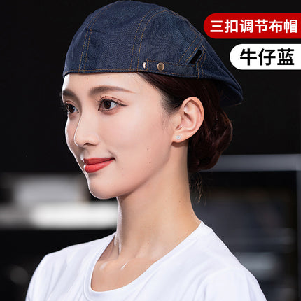 Catering work beret hot pot shop bakery coffee shop waiter breathable net cap oil smoke-proof chef cap