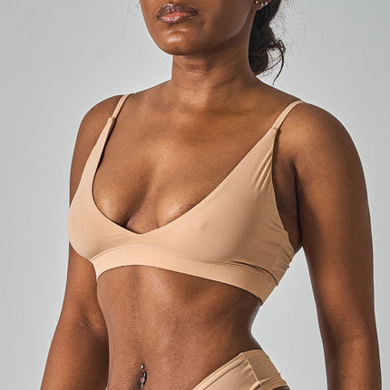 Ski Kardashian-Style Triangle Cup Bra Without Padding, Soft and Stretchy Thin Cup, Comfortable Versatile Tank Top Underwear Bra