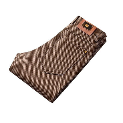 Corduroy 2025 Men's Light Luxury Business Casual Pants Autumn and Winter New Fashion Slightly Elastic Straight-Leg Warm Fleece-Lined Men's Pants