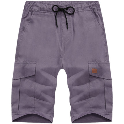 Summer 2023 men's workwear shorts multi-pocket straight shorts men's foreign trade cross-border plus size leather shorts men
