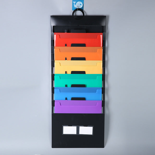Hanging rainbow foldable ring portable organ bag A4 6-layer large capacity waterproof and dirty folder wholesale