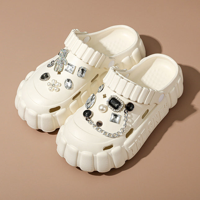 Nurse Hole Shoes Women's Summer Outer Wear EVA Fashionable Non-Slip Platform Sandals Soft Beach Shoes Baotou Slippers