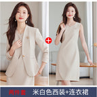 Two-piece set off-white suit + dress / S
