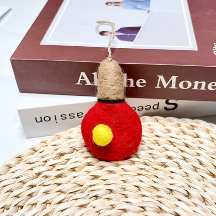 Nepalese Handmade Wool Felt Finished Vegetable and Fruit Bag Pendant Cute Bread Keychain Creative Decoration