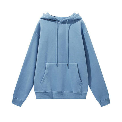 Men's Autumn and Winter 345g Pure Color Hoodie Thickeneded and Velvet Oversize Brushed Men's Hooded Sweatshirt Thickeneded and Warm