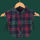 Red and green plaid round neck brushed (cotton)
