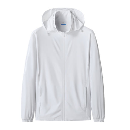 2025 Summer Lightweight Long-sleeved Removable Hat Jacket Men's Loose Casual Fishing Outdoor Sports Ice Silk Sun Protection Clothing