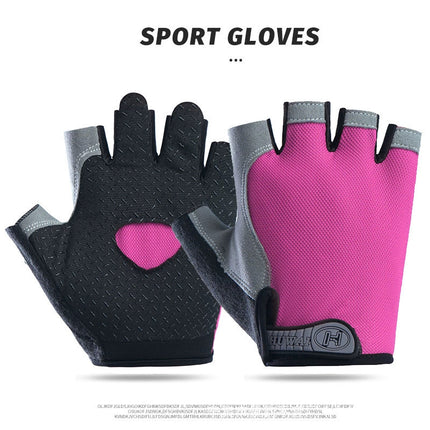 Cycling Half-Finger Gloves for Men and Women, Outdoor Sports, Mountaineering, Shock-Absorbing, Non-Slip, Silicone Breathable Butterfly Mesh, Sun Protection, Thin Gloves