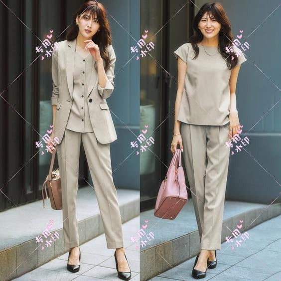 Suit Set 2026 Summer Thin Style Petite Casual Vest Suit Casual Pants Professional Suit Three-Piece Set