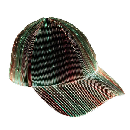 Four Seasons Korean Style Unisex Light-Up Baseball Cap Led Fiber Optic Light-Up Hat Black and White Couple Trendy Breathable Cap