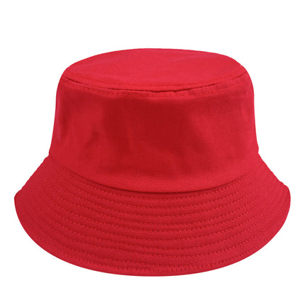 Cross-border pure cotton fisherman hat wholesale Japanese solid color face small bucket hat men's and women's light plate basin hat embroidered logo
