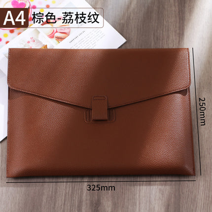 Cross-Border A4 Pebbled Leather Document Bag Business Office Large-Capacity Stationery Bag Contract Information Storage File Bag