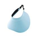 Light blue [17cm wrap-around brim] full face sun protection / Adjustable