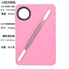 Pink small square plate/set