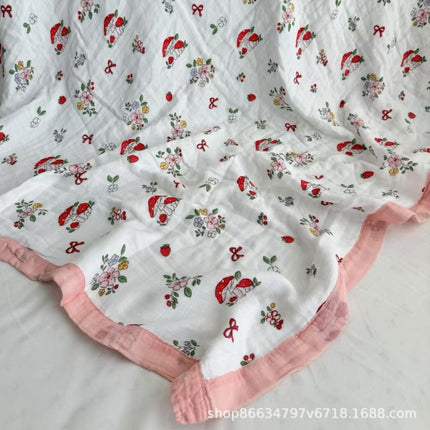 Summer bamboo fiber four-layer gauze blanket children's air conditioning blanket adult student bamboo cotton bed sheet cold feeling blanket kindergarten